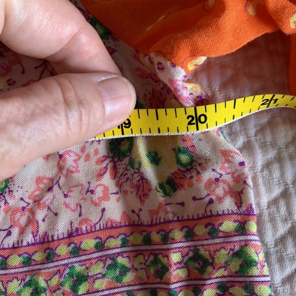 Maeve Anthropologie Ceresco Orange Floral V-Neck Long Sleeve Peasant Top… - Picture 5 of 9